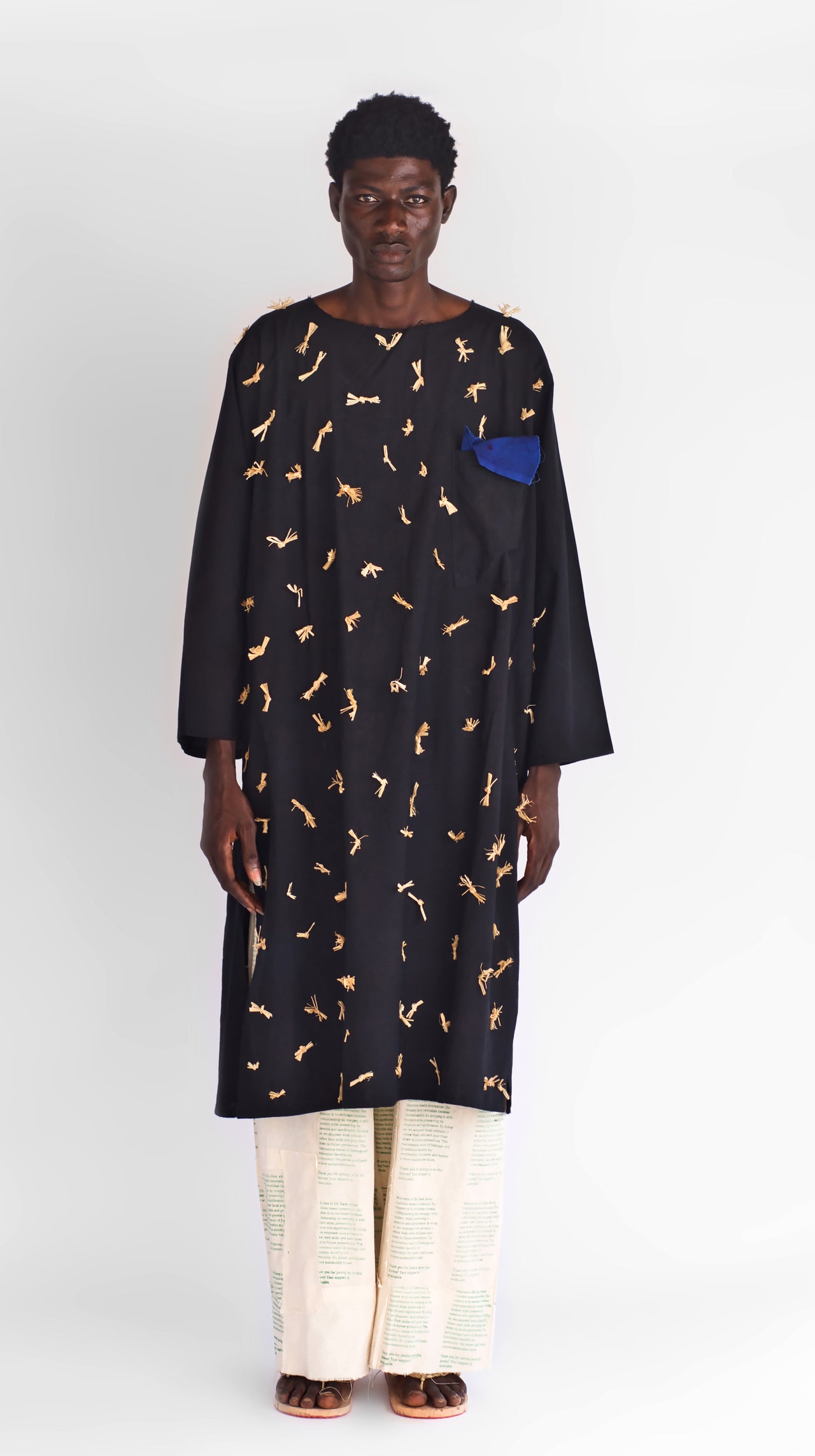 Timi Raffia Micro Knotted Kaftan