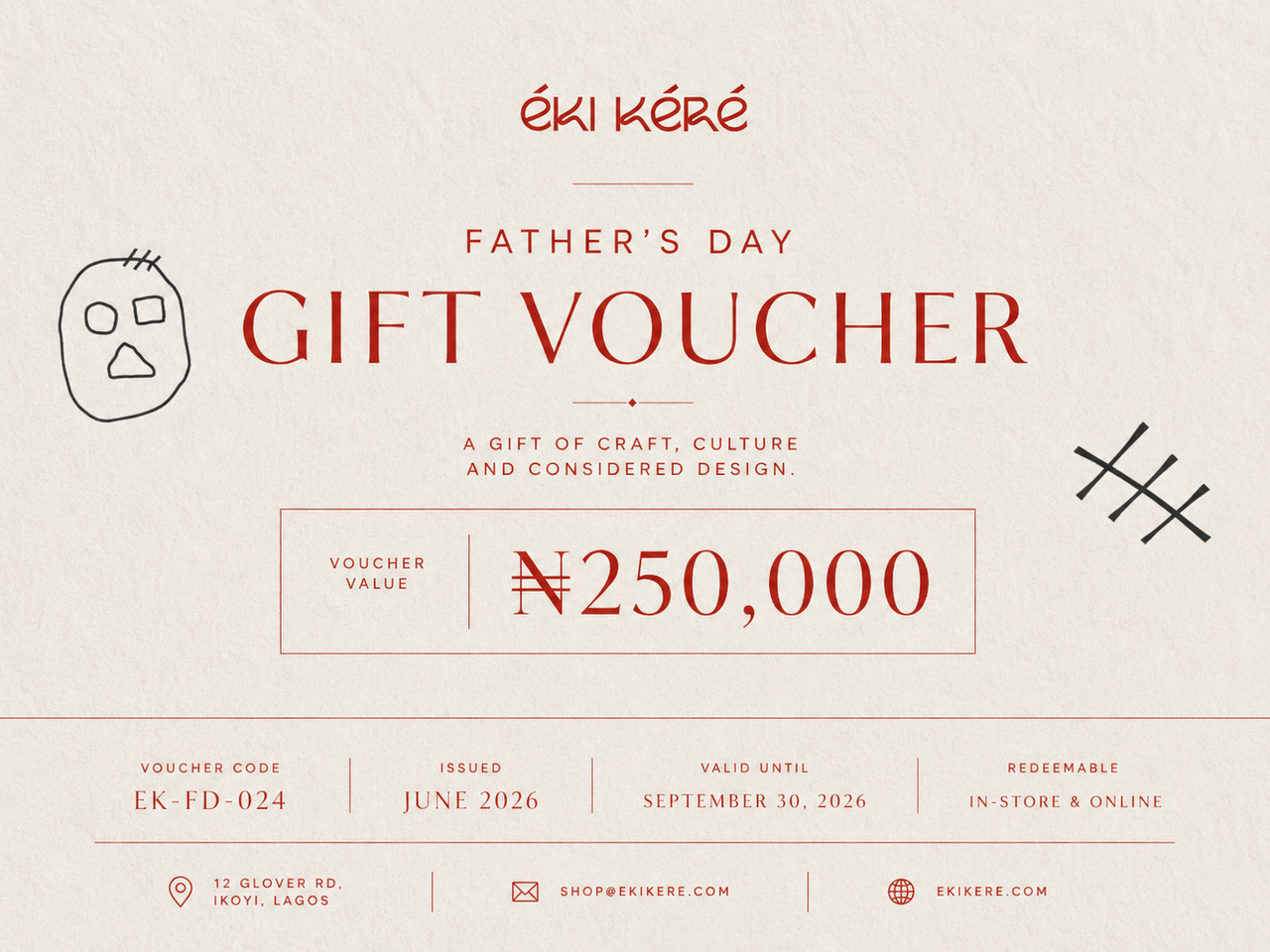 Gift Éki Kéré: FATHER’S DAY GIFT
