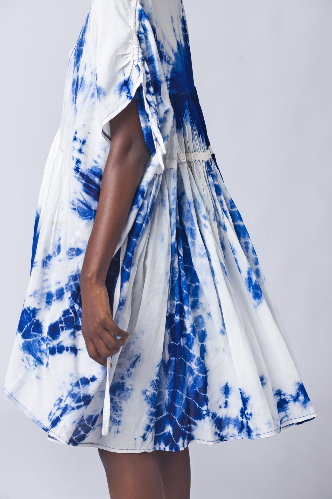 INEM TIE AND DYE SHORT KAFTAN DRESS