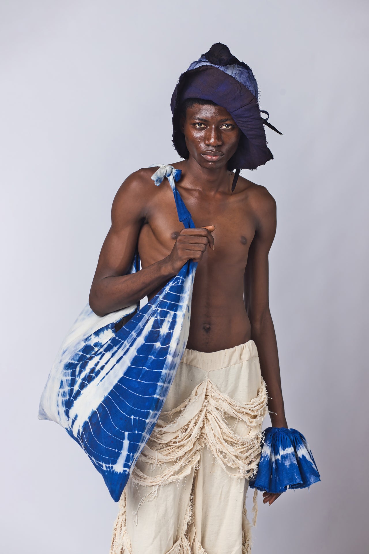 BUP TIE AND DYE ORIGAMI TOTE BAG (LARGE)