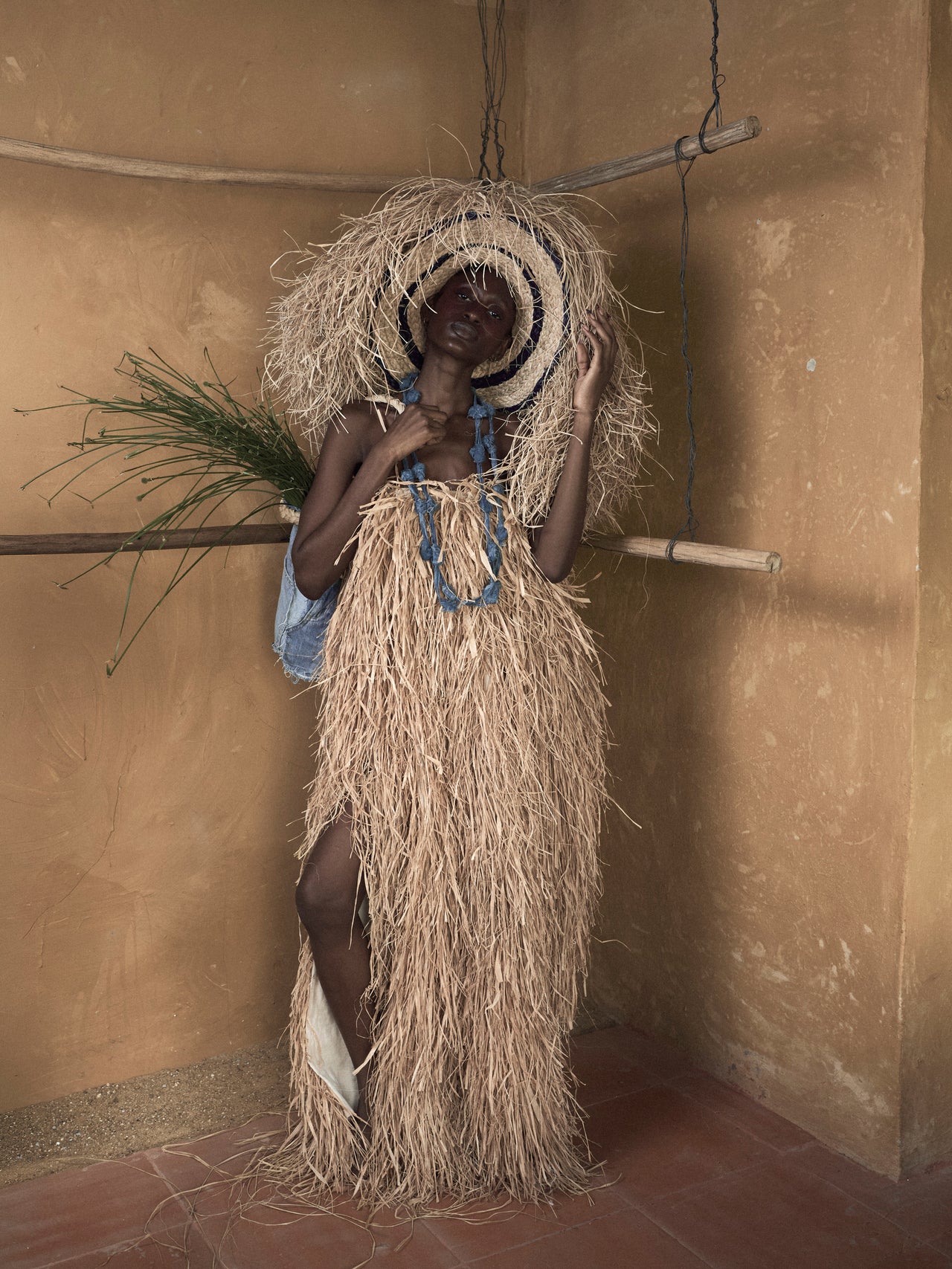 Akara Raffia Headpiece