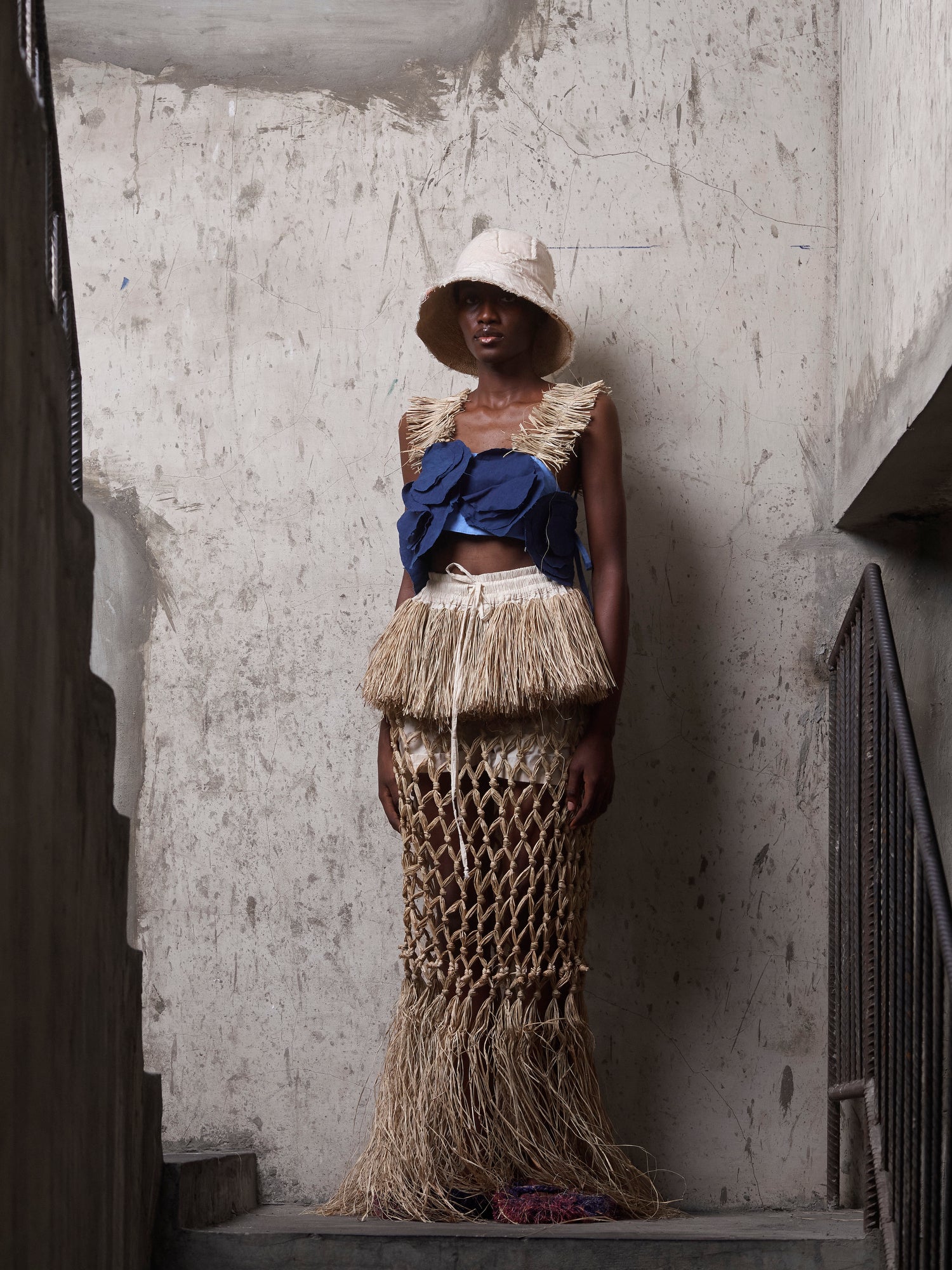 The Chinwe Raffia Fringe Skirt - Eki kere