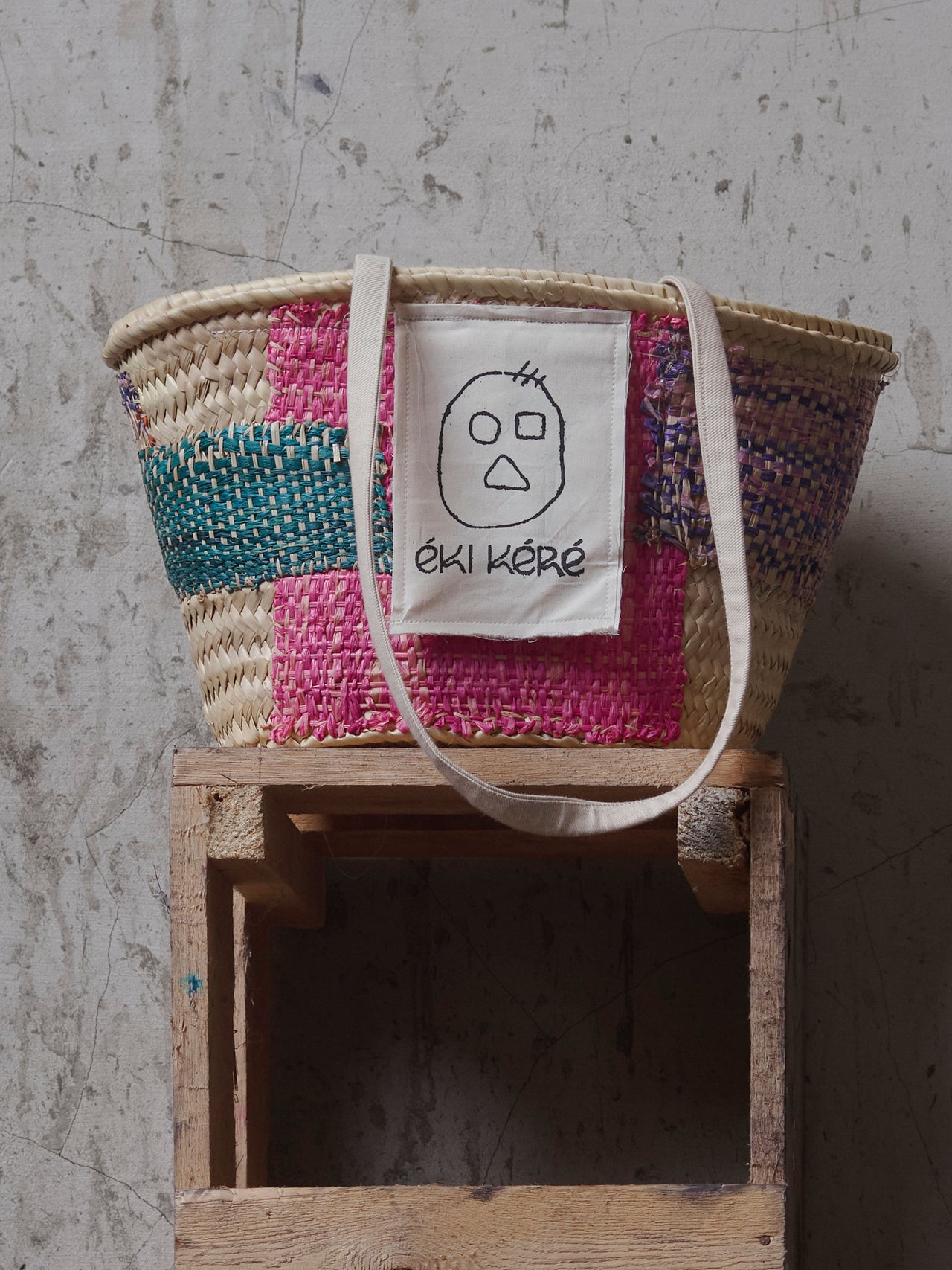 Éki Kéré Classic Patch Raffia Tote Bag