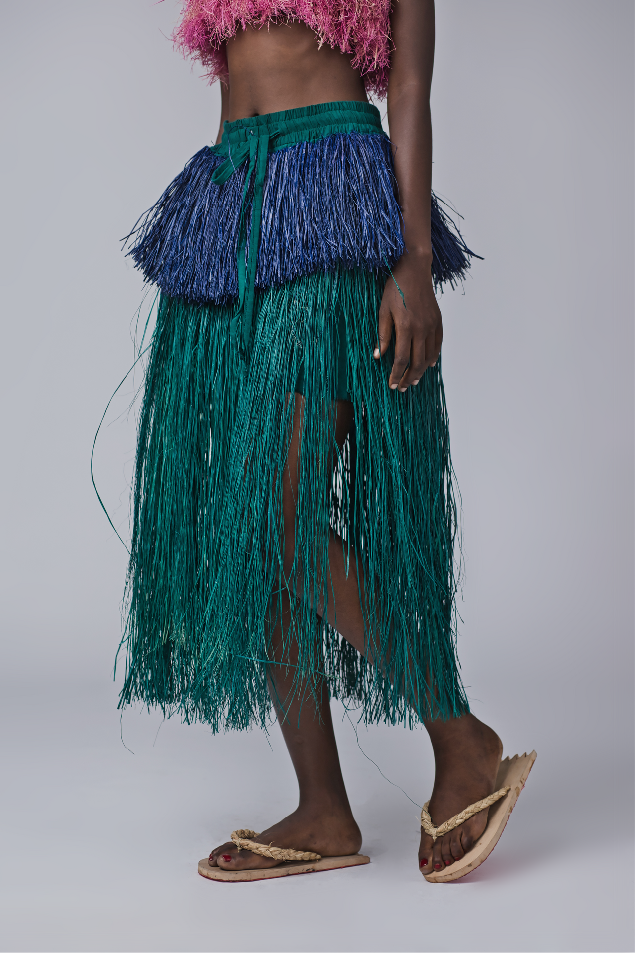 Chi Raffia Skirt -Multi-coloured