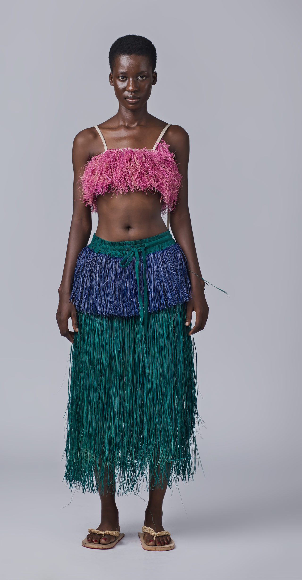 Chi Raffia Skirt -Multi-coloured