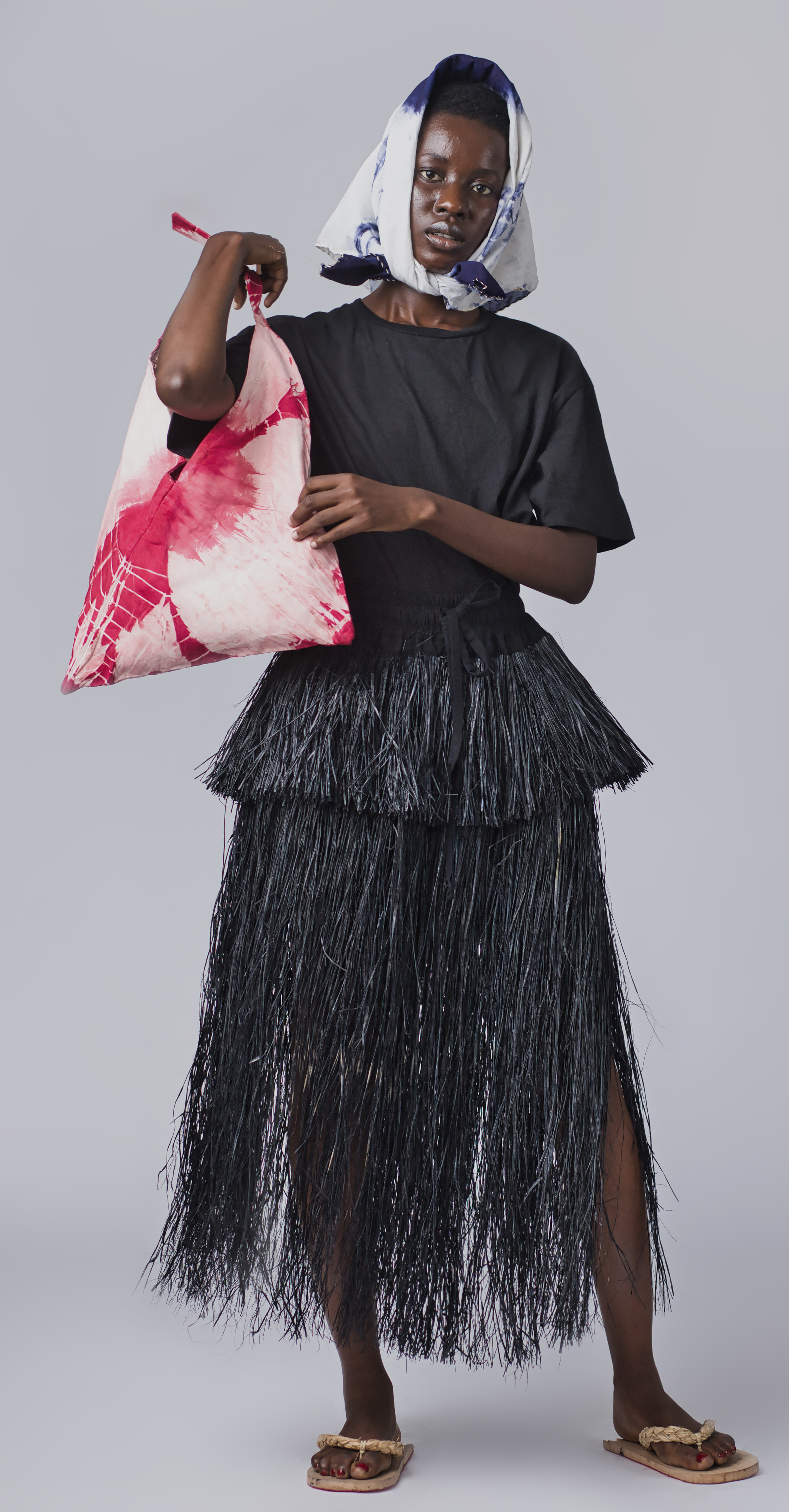 Chi Raffia Skirt / Monocrome - Eki kere Chi Raffia Skirt / Monocrome - Eki kere