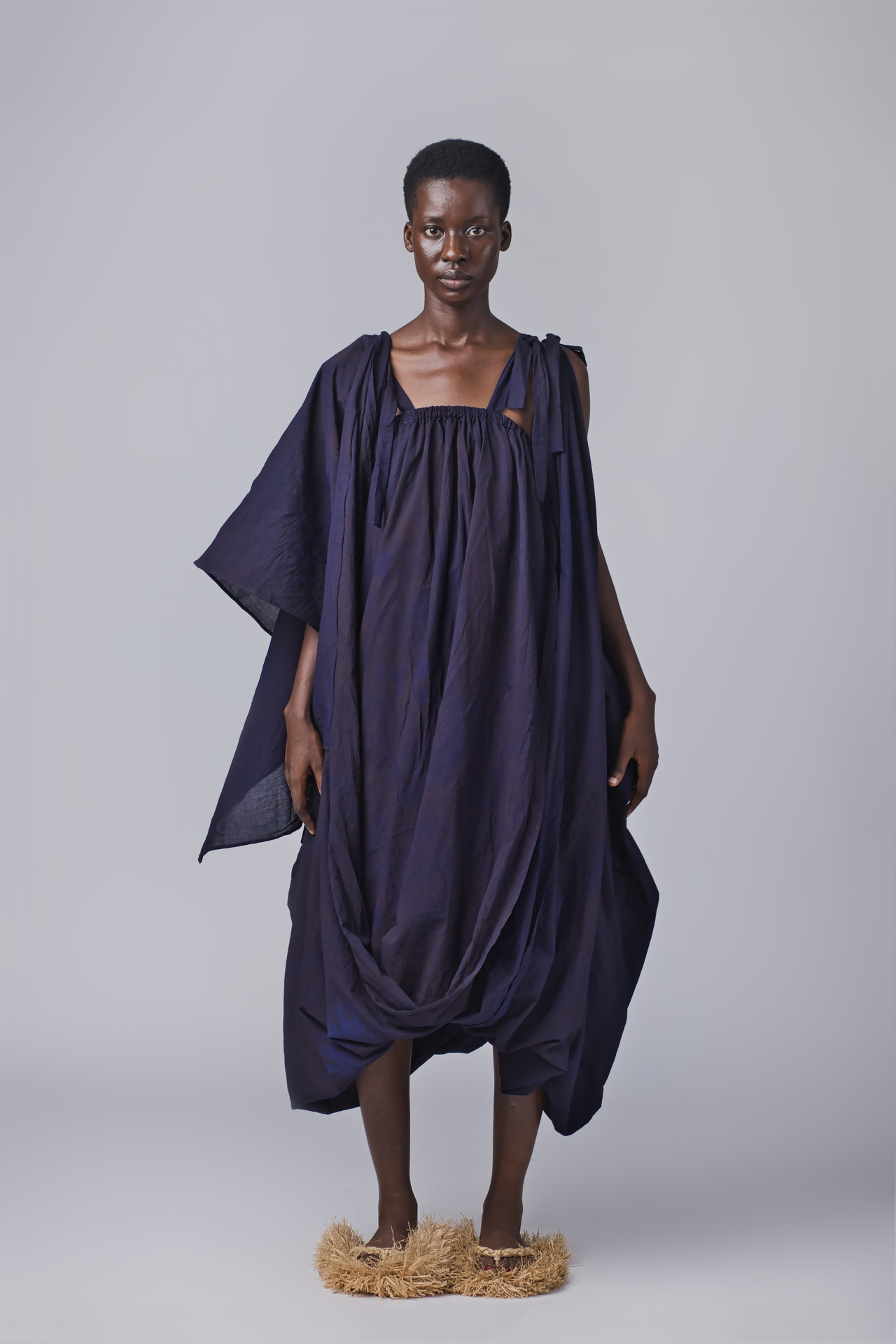 KNOTTED CONVERTIBLE STRAP KAFTAN (Midnight Blue)