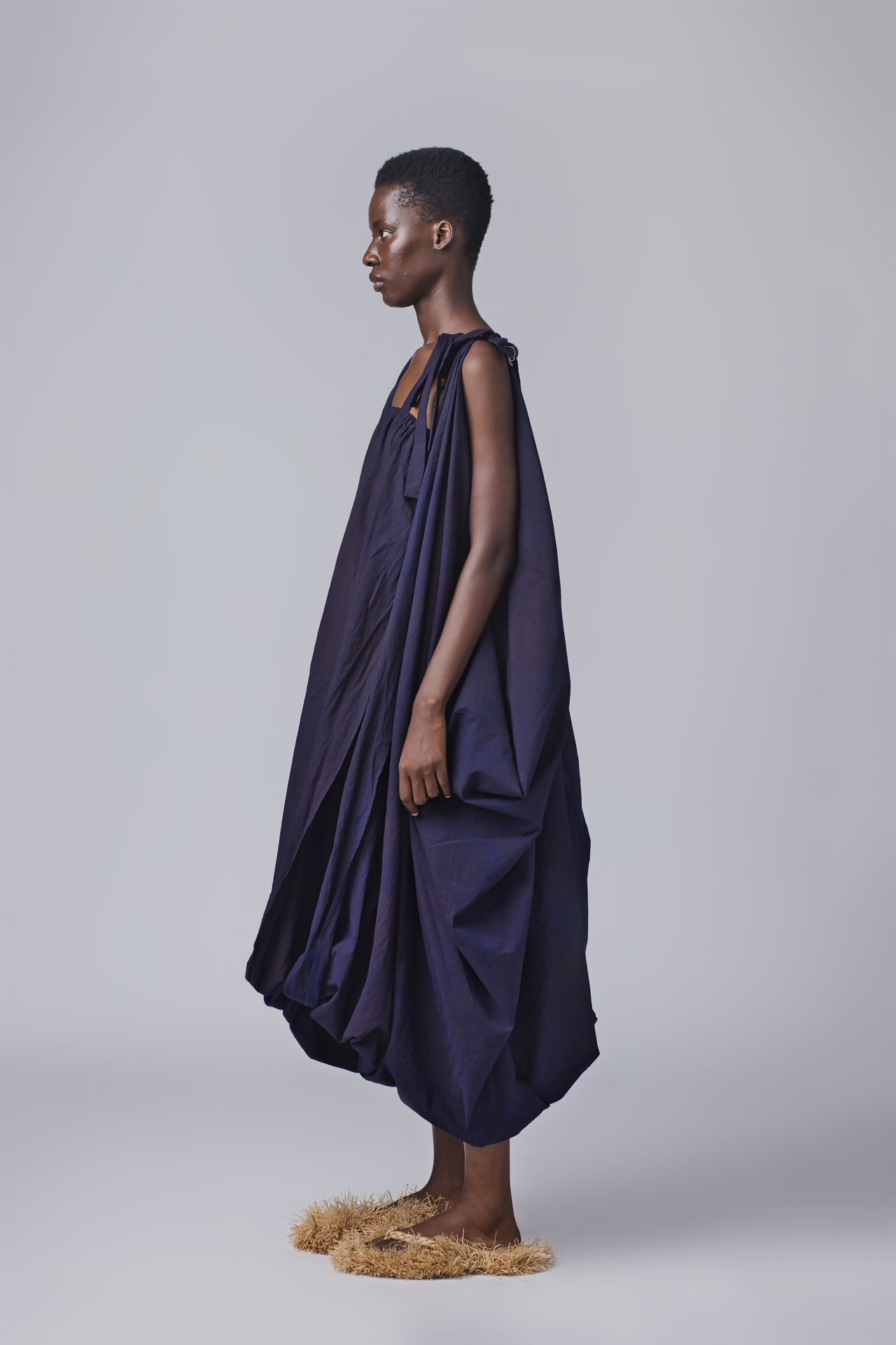 KNOTTED CONVERTIBLE STRAP KAFTAN (Midnight Blue)