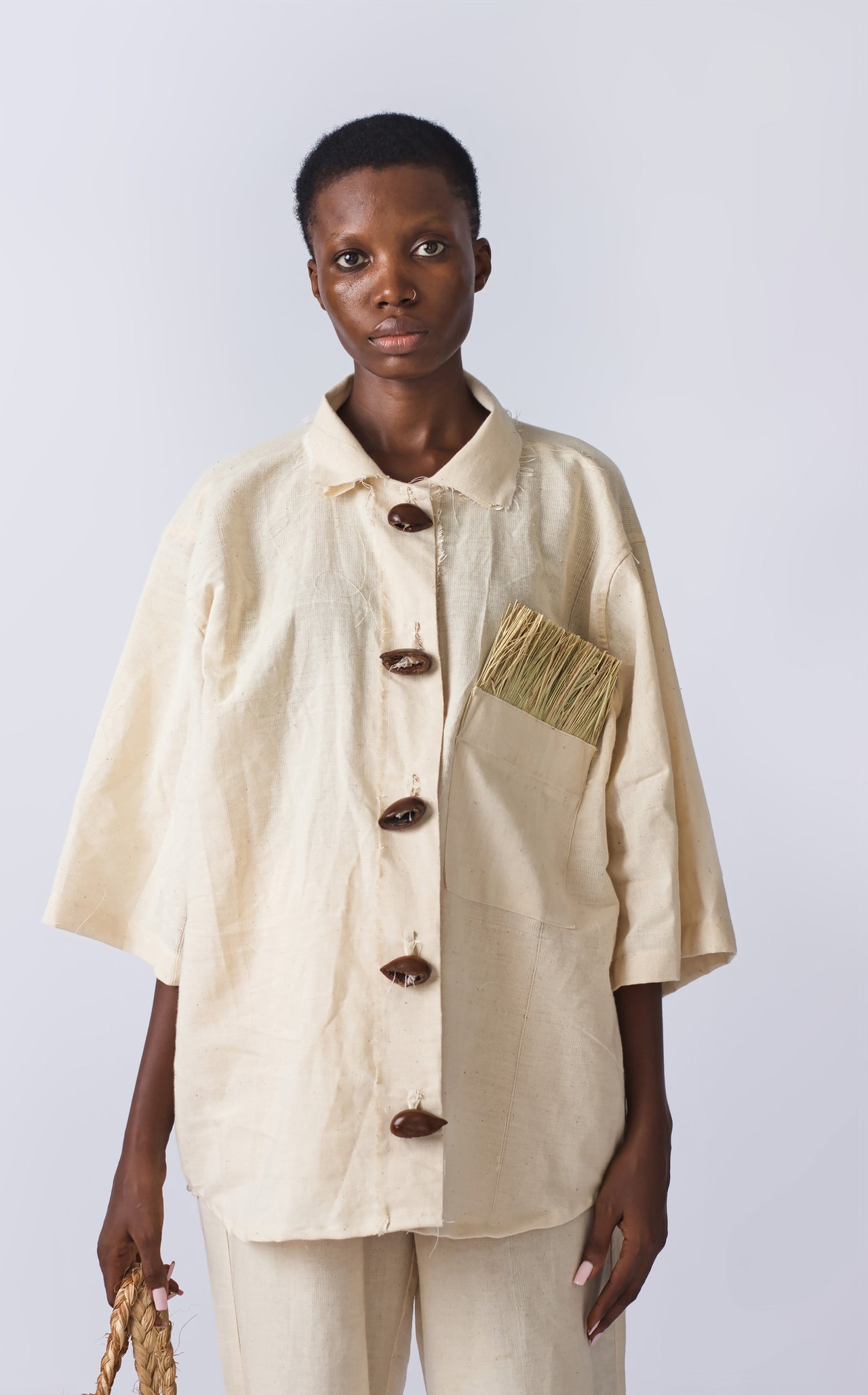 Earthy Raffia Shirt