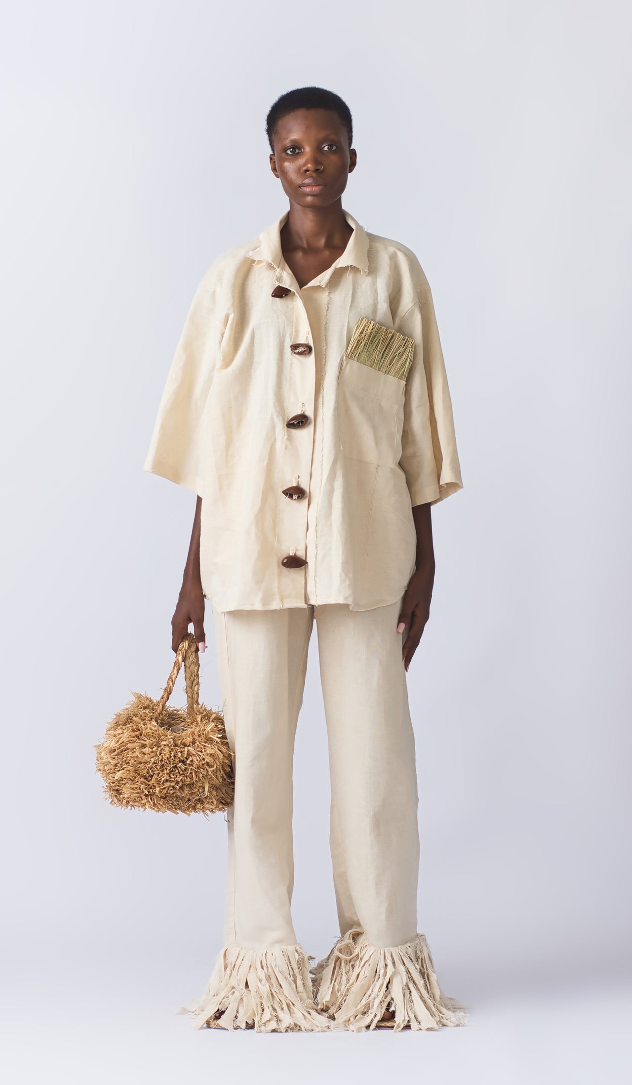 Earthy Raffia Shirt