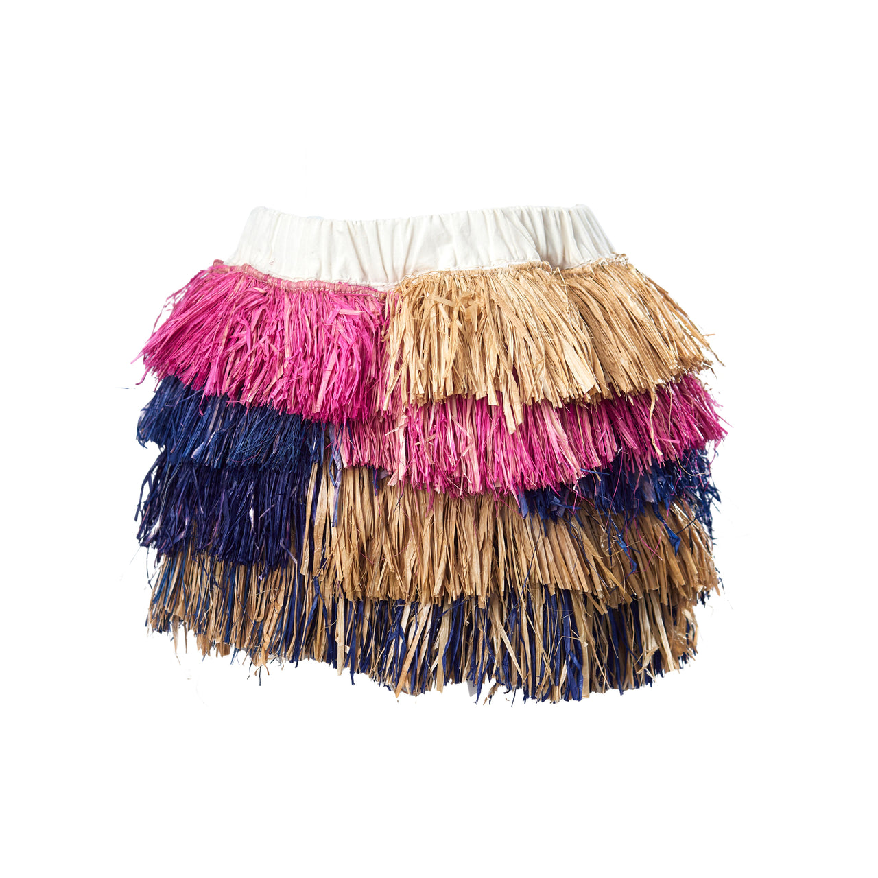 EMÁNA MULTI-COLORED RAFFIA SKIRT