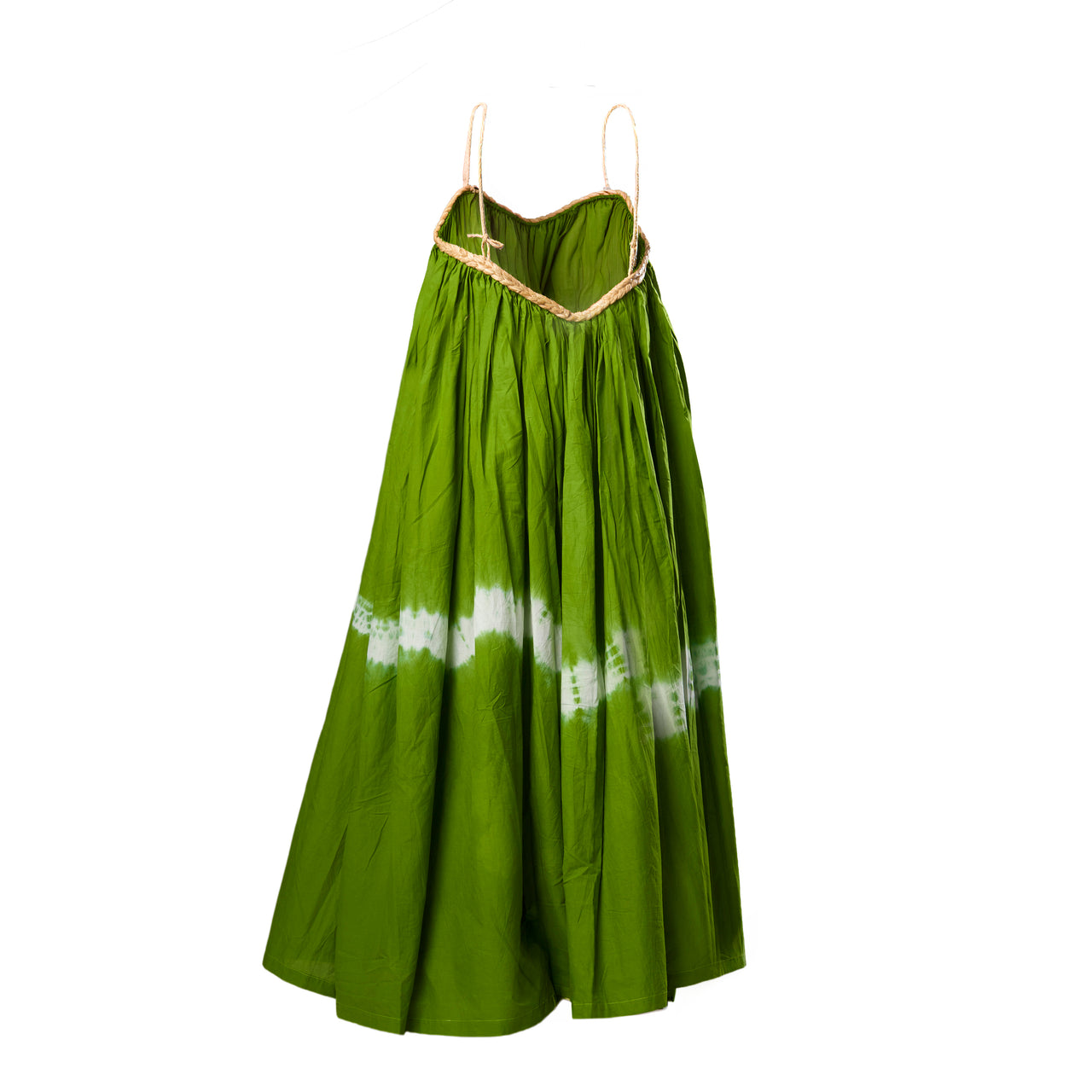 Raffia Strap Gathered Dress