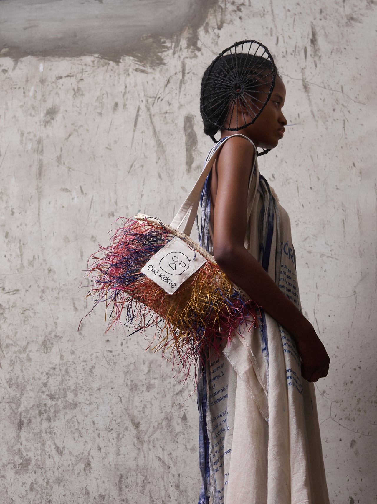 Éki Kéré Ekpo Patch Raffia Tote Bag