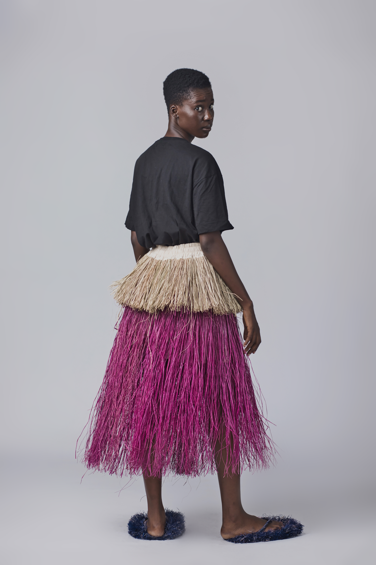 Chi Raffia Skirt (Pink)