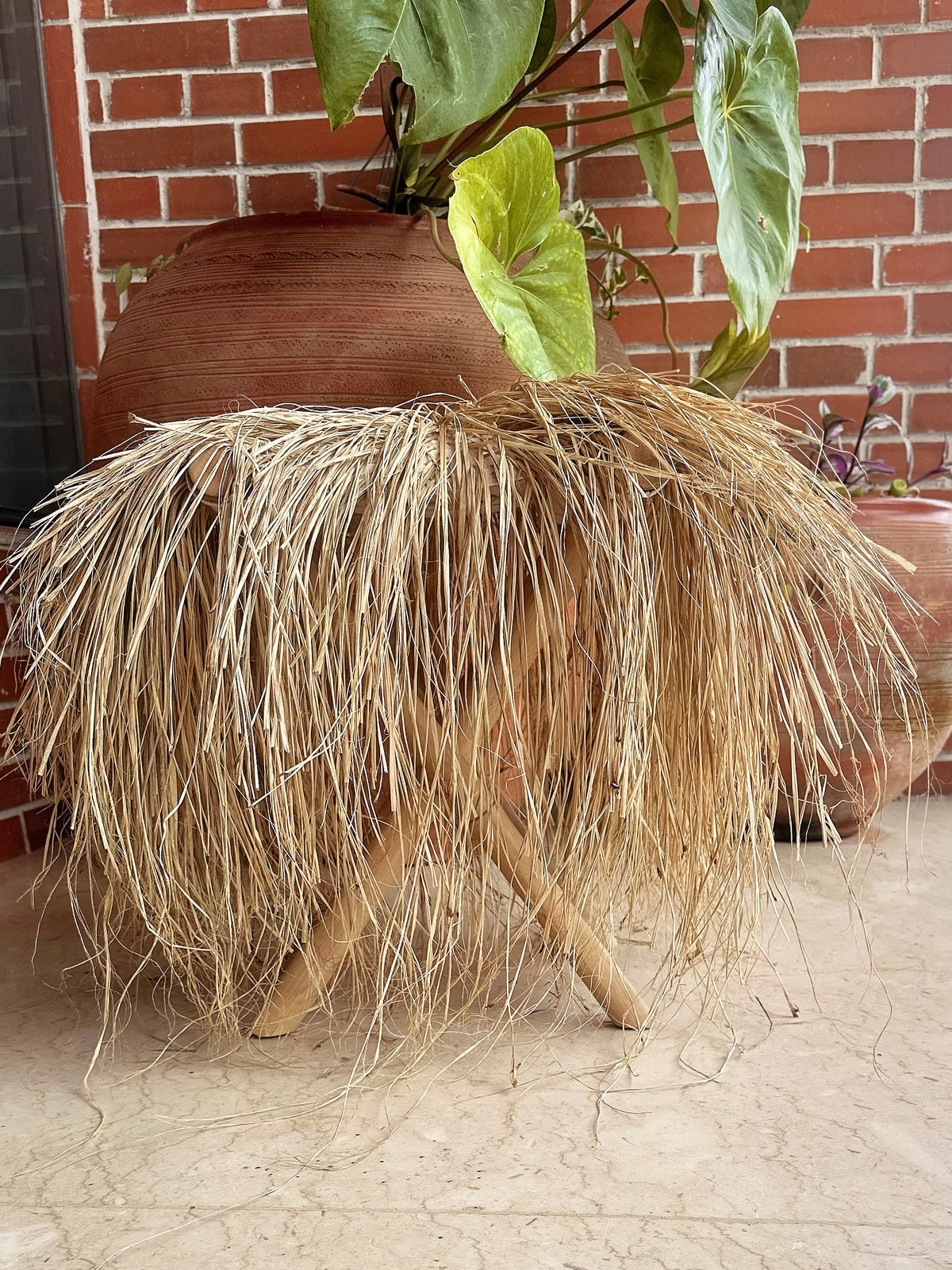 Foldable Raffia Stool