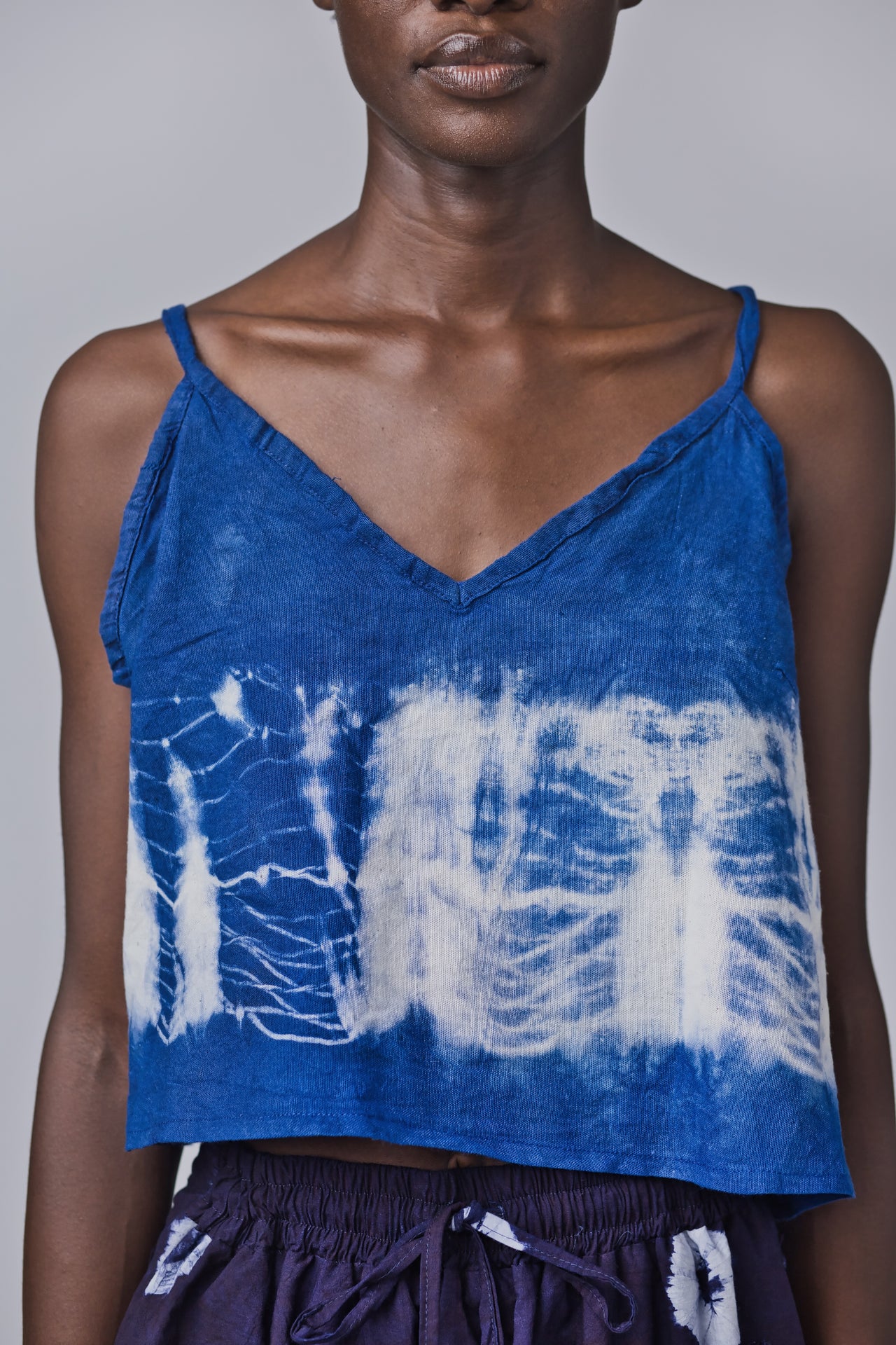 Tie Dye Cotton Slip Top-Blue