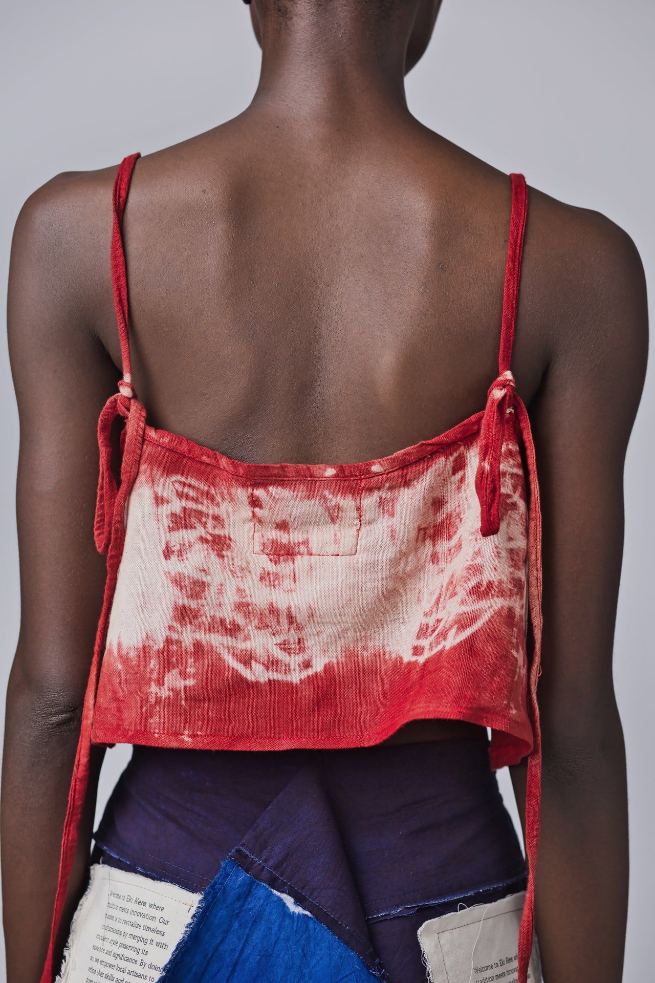 Tie Dye Cotton Slip Top-Red