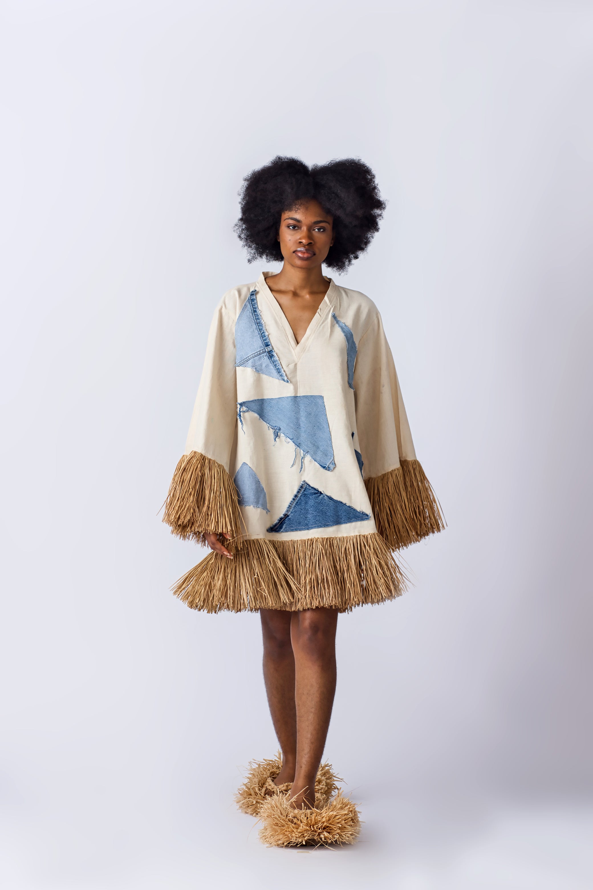 Raffia Doll Jean - Classic Blue - Eki kere Raffia Doll Jean - Classic Blue - Eki kere